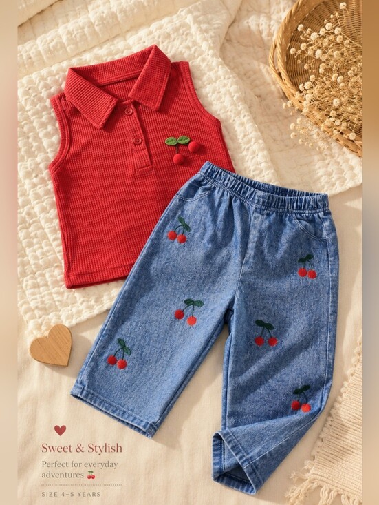 Other - Stylish Cherry Two-Piece Kids Set